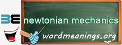 WordMeaning blackboard for newtonian mechanics